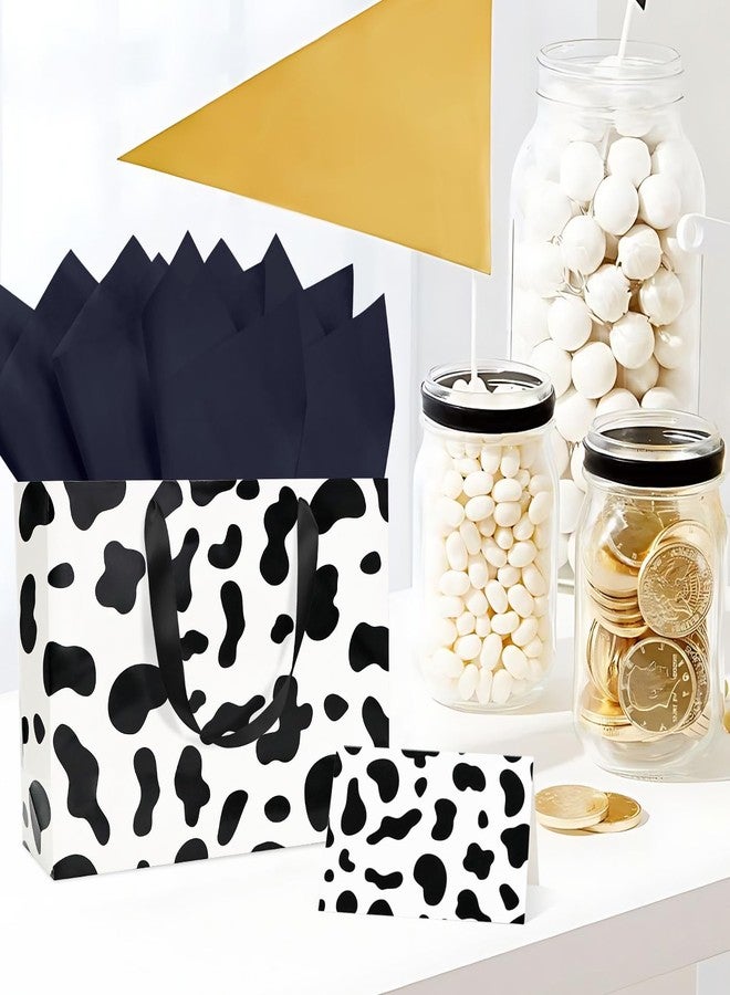MUNILAIL 13 Inches Cow Print Gift Bag Large Gift Bag with Handle Tissue Paper and Greeting Card for Birthday Baby Shower Cow Themed Party Large Paper Gift Bag - Image 5